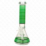 10" Plaid Glow in the Dark Beaker Bong