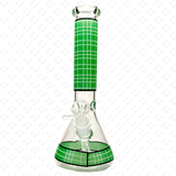10" Plaid Glow in the Dark Beaker Bong