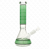 10" Plaid Glow in the Dark Beaker Bong
